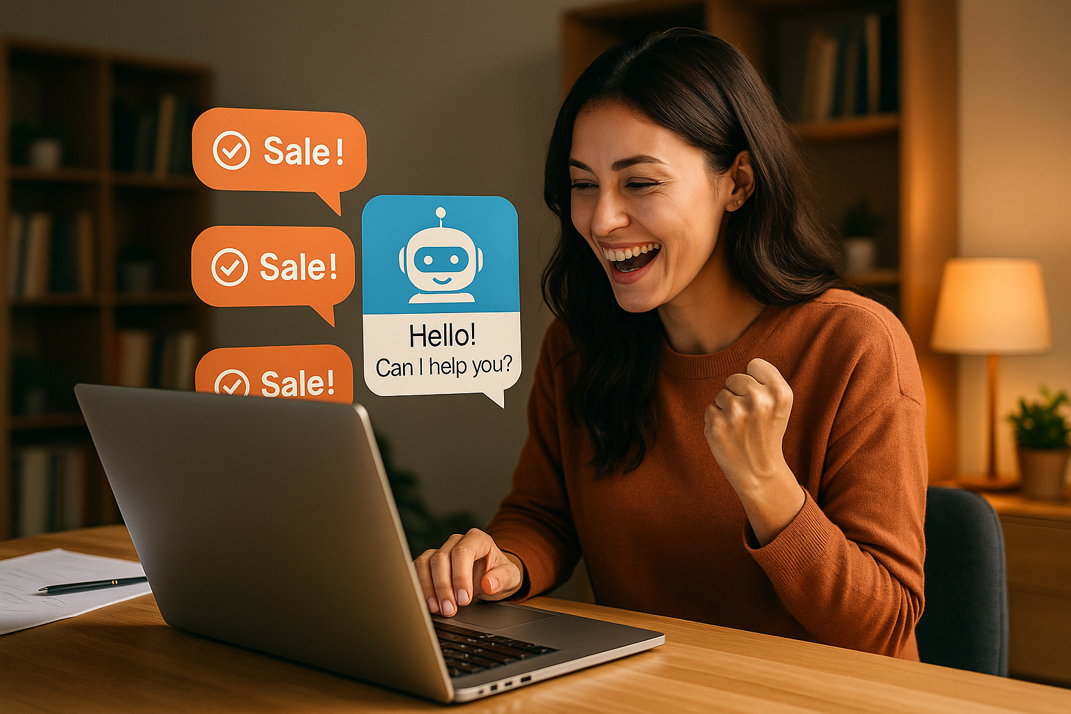 Chatbot atendiendo ventas online